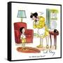 Hazel Cartoon-Ted Key-Framed Stretched Canvas