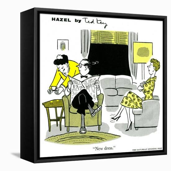 Hazel Cartoon-Ted Key-Framed Stretched Canvas