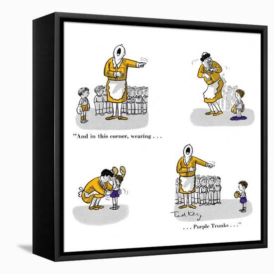 Hazel Cartoon-Ted Key-Framed Stretched Canvas