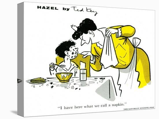 Hazel Cartoon-Ted Key-Stretched Canvas