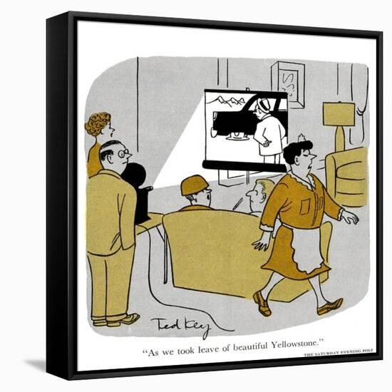 Hazel Cartoon-Ted Key-Framed Stretched Canvas