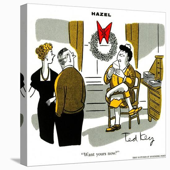 Hazel Cartoon-Ted Key-Stretched Canvas