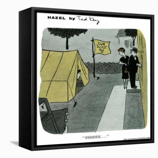 Hazel Cartoon-Ted Key-Framed Stretched Canvas