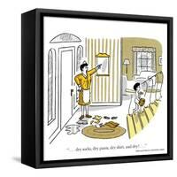 Hazel Cartoon-Ted Key-Framed Stretched Canvas