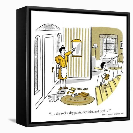 Hazel Cartoon-Ted Key-Framed Stretched Canvas