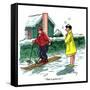 Hazel Cartoon-Ted Key-Framed Stretched Canvas