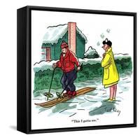 Hazel Cartoon-Ted Key-Framed Stretched Canvas