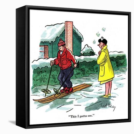 Hazel Cartoon-Ted Key-Framed Stretched Canvas