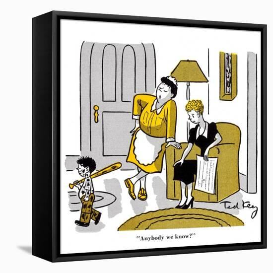 Hazel Cartoon-Ted Key-Framed Stretched Canvas