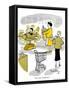 Hazel Cartoon-Ted Key-Framed Stretched Canvas