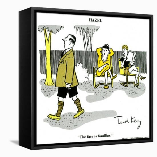 Hazel Cartoon-Ted Key-Framed Stretched Canvas