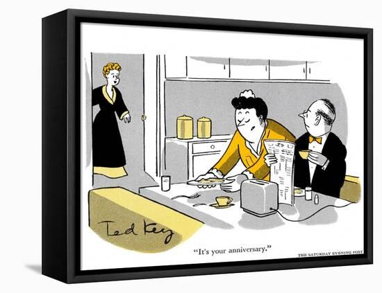 Hazel Cartoon-Ted Key-Framed Stretched Canvas