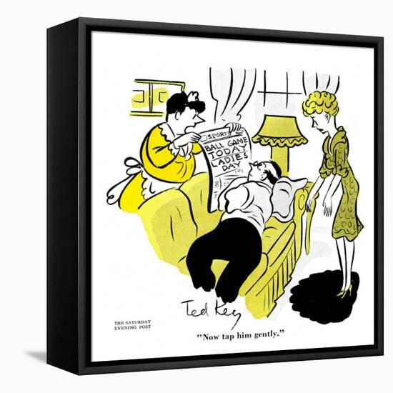 Hazel Cartoon-Ted Key-Framed Stretched Canvas