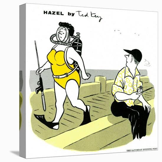 Hazel Cartoon-Ted Key-Stretched Canvas