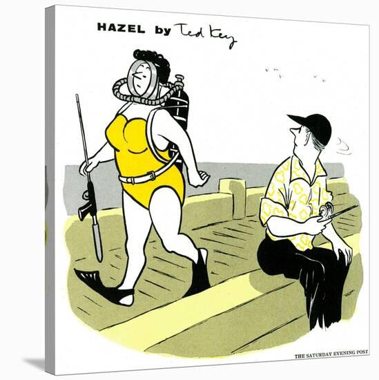 Hazel Cartoon-Ted Key-Stretched Canvas