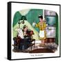 Hazel Cartoon-Ted Key-Framed Stretched Canvas