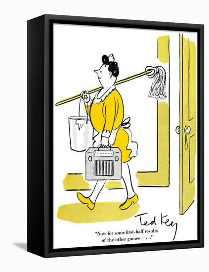 Hazel Cartoon-Ted Key-Framed Stretched Canvas