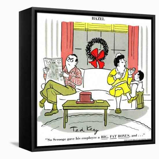 Hazel Cartoon-Ted Key-Framed Stretched Canvas