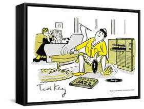 Hazel Cartoon-Ted Key-Framed Stretched Canvas