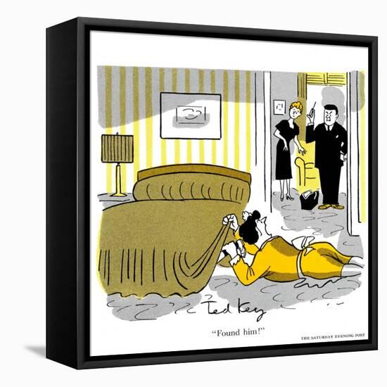 Hazel Cartoon-Ted Key-Framed Stretched Canvas