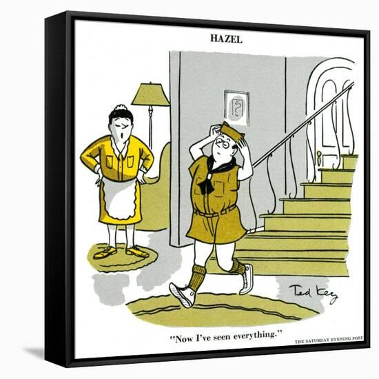 Hazel Cartoon-Ted Key-Framed Stretched Canvas