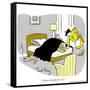 Hazel Cartoon-Ted Key-Framed Stretched Canvas