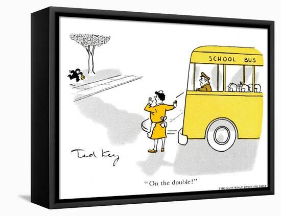 Hazel Cartoon-Ted Key-Framed Stretched Canvas