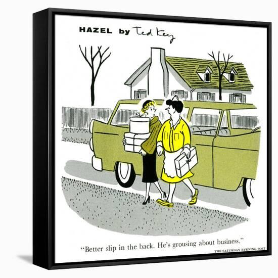 Hazel Cartoon-Ted Key-Framed Stretched Canvas