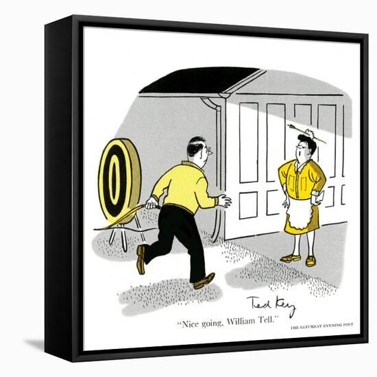 Hazel Cartoon-Ted Key-Framed Stretched Canvas