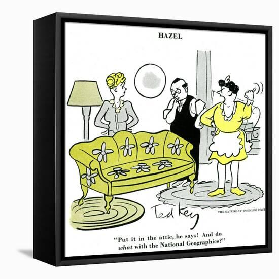 Hazel Cartoon-Ted Key-Framed Stretched Canvas