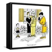 Hazel Cartoon-Ted Key-Framed Stretched Canvas