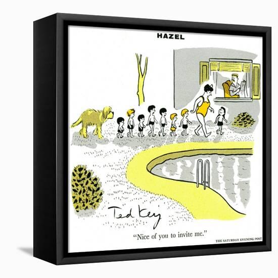 Hazel Cartoon-Ted Key-Framed Stretched Canvas