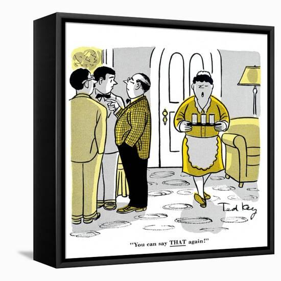 Hazel Cartoon-Ted Key-Framed Stretched Canvas