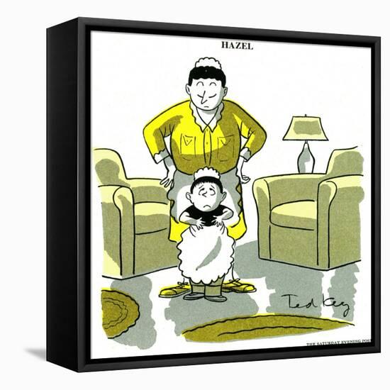 Hazel Cartoon-Ted Key-Framed Stretched Canvas