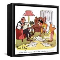 Hazel Cartoon-Ted Key-Framed Stretched Canvas