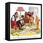 Hazel Cartoon-Ted Key-Framed Stretched Canvas