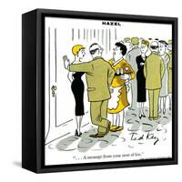 Hazel Cartoon-Ted Key-Framed Stretched Canvas