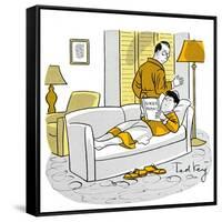 Hazel Cartoon-Ted Key-Framed Stretched Canvas