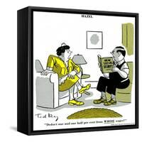 Hazel Cartoon-Ted Key-Framed Stretched Canvas