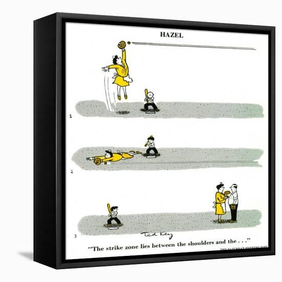 Hazel Cartoon-Ted Key-Framed Stretched Canvas