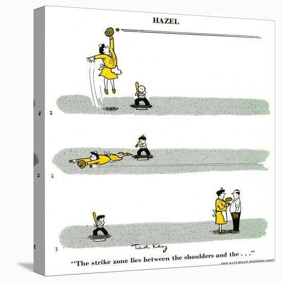 Hazel Cartoon-Ted Key-Stretched Canvas