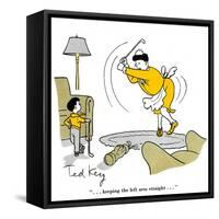 Hazel Cartoon-Ted Key-Framed Stretched Canvas