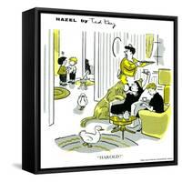 Hazel Cartoon-Ted Key-Framed Stretched Canvas