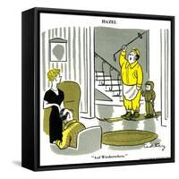 Hazel Cartoon-Ted Key-Framed Stretched Canvas