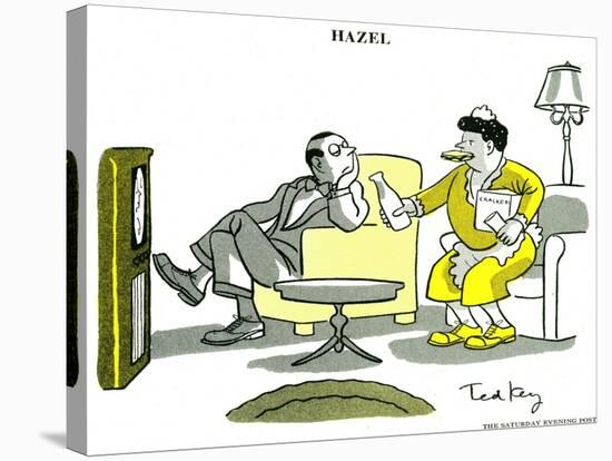 Hazel Cartoon-Ted Key-Stretched Canvas