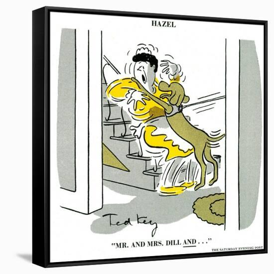 Hazel Cartoon-Ted Key-Framed Stretched Canvas