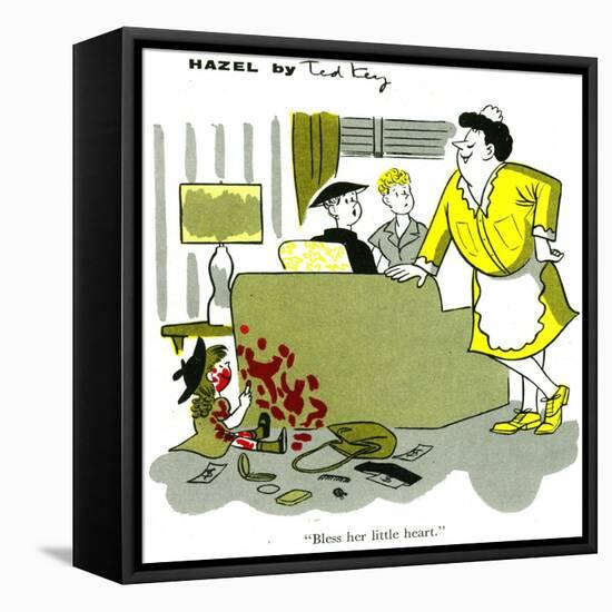 Hazel Cartoon-Ted Key-Framed Stretched Canvas