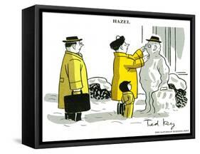 Hazel Cartoon-Ted Key-Framed Stretched Canvas