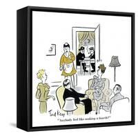 Hazel Cartoon-Ted Key-Framed Stretched Canvas