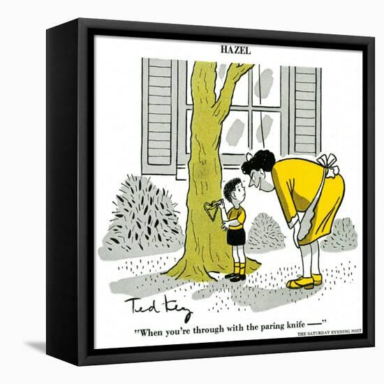 Hazel Cartoon-Ted Key-Framed Stretched Canvas